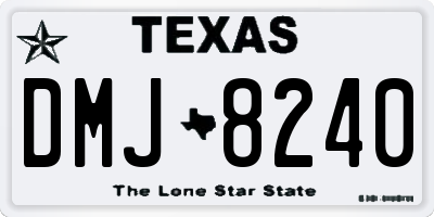 TX license plate DMJ8240