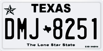 TX license plate DMJ8251