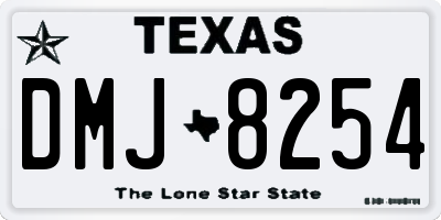 TX license plate DMJ8254