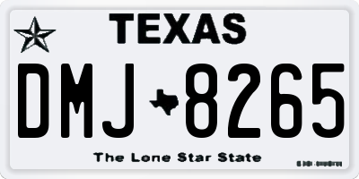 TX license plate DMJ8265