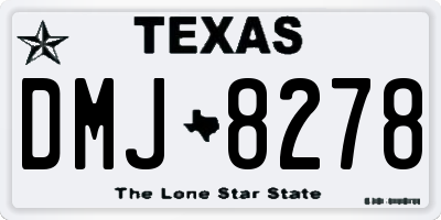 TX license plate DMJ8278