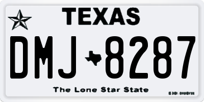 TX license plate DMJ8287