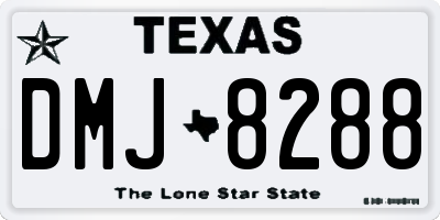 TX license plate DMJ8288