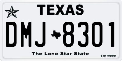 TX license plate DMJ8301