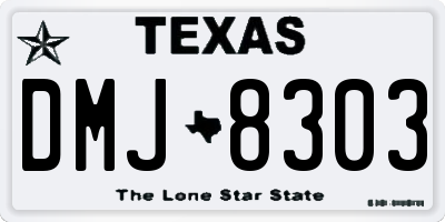 TX license plate DMJ8303