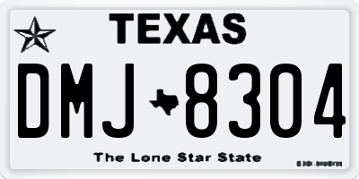 TX license plate DMJ8304