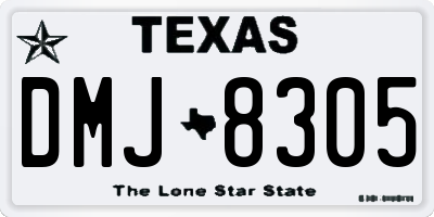 TX license plate DMJ8305