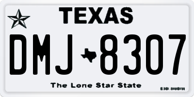 TX license plate DMJ8307