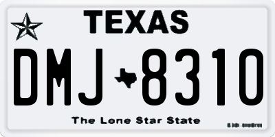 TX license plate DMJ8310