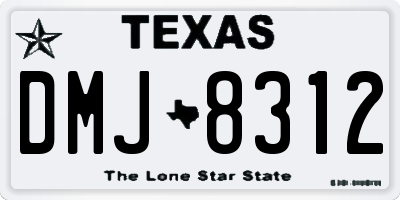 TX license plate DMJ8312