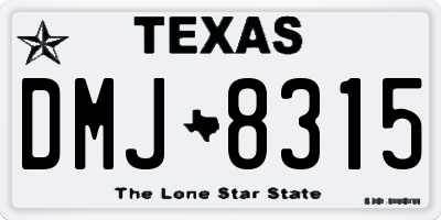 TX license plate DMJ8315