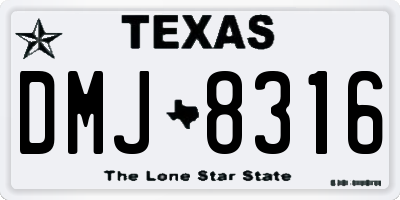 TX license plate DMJ8316