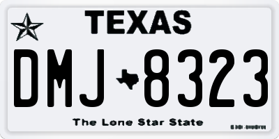 TX license plate DMJ8323