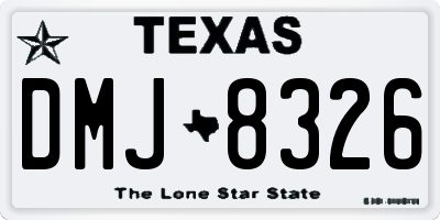 TX license plate DMJ8326