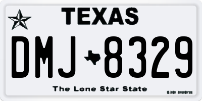 TX license plate DMJ8329