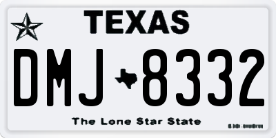 TX license plate DMJ8332