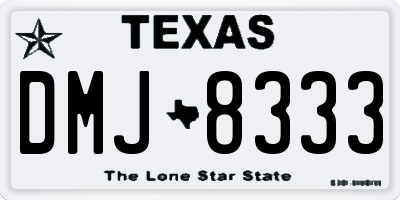 TX license plate DMJ8333