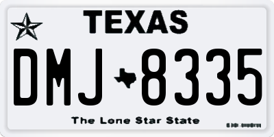TX license plate DMJ8335