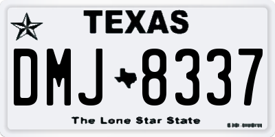 TX license plate DMJ8337