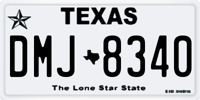 TX license plate DMJ8340