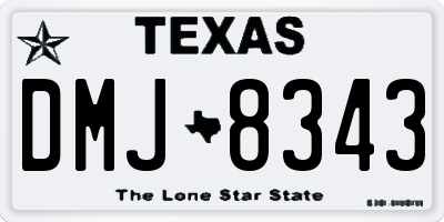 TX license plate DMJ8343