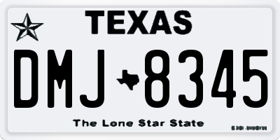 TX license plate DMJ8345