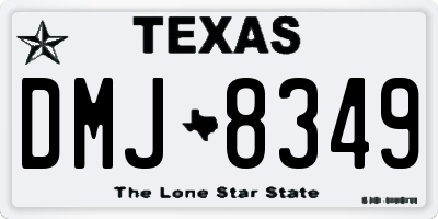 TX license plate DMJ8349