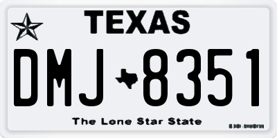 TX license plate DMJ8351