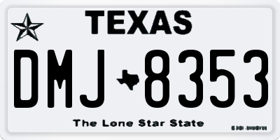 TX license plate DMJ8353