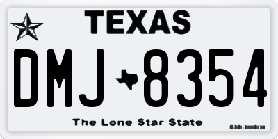TX license plate DMJ8354
