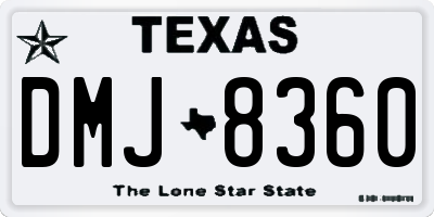 TX license plate DMJ8360