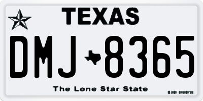 TX license plate DMJ8365
