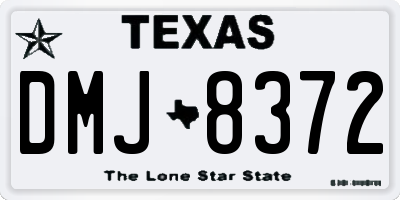 TX license plate DMJ8372