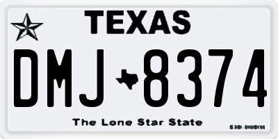 TX license plate DMJ8374