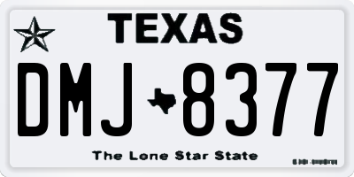 TX license plate DMJ8377