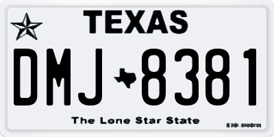 TX license plate DMJ8381