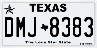 TX license plate DMJ8383