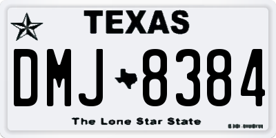 TX license plate DMJ8384