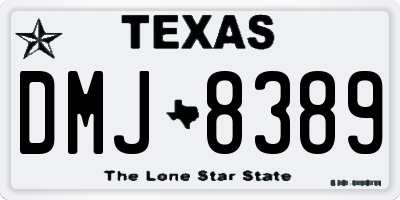 TX license plate DMJ8389