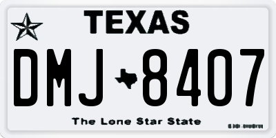 TX license plate DMJ8407