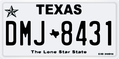 TX license plate DMJ8431