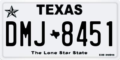 TX license plate DMJ8451