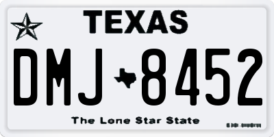 TX license plate DMJ8452