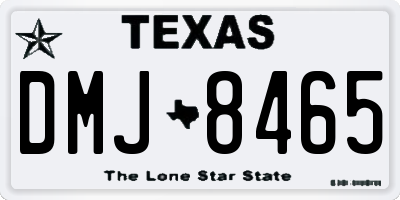 TX license plate DMJ8465