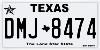 TX license plate DMJ8474