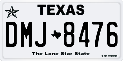 TX license plate DMJ8476
