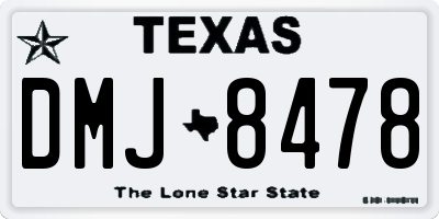 TX license plate DMJ8478