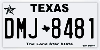 TX license plate DMJ8481