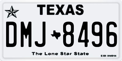 TX license plate DMJ8496