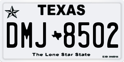 TX license plate DMJ8502